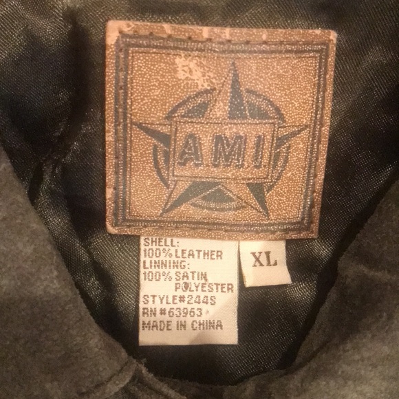 Forest Green Leather Jacket - Picture 8 of 8